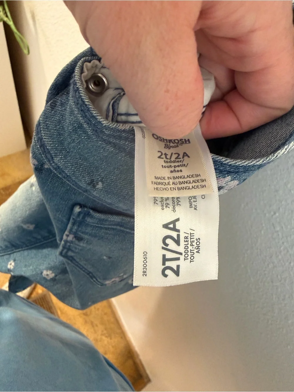 OshKosh B'gosh Light Blue Floral Denim Overalls